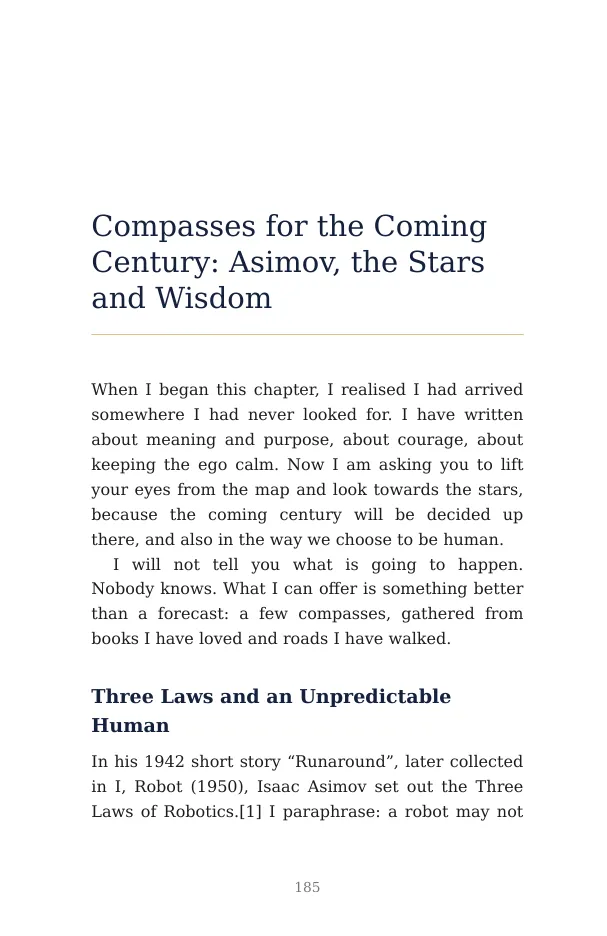 From the chapter on Asimov and the Three Laws
