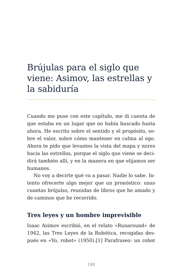Del capítulo sobre Asimov y las Tres Leyes